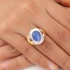 Dark Blue Cat's Eye Gemstone 925 Sterling Silver Jewelry Oval Shape Ring For Her RR-61-34