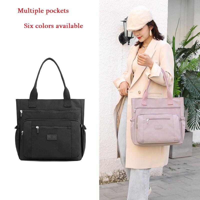 Водонепроницаемая нейлоновая сумка через плечо, женская большая вместительная сумка-тоут, модная сумка с ручкой, сумка для покупок, дорожная сумка и кошелек