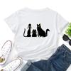 Women's T-shirts Black Cat Graphic T Shirt Oversized Short Sleeve Woman Tops Female Clothing Summer Tshirt