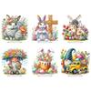 Acrylic Special Shape Easter Rabbit Table Top Diamond Painting Ornament Kits Rhinestones Desktop Ornaments for Home Office Decor