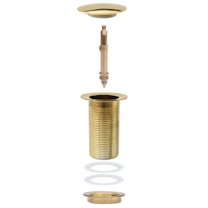 Push-button Drain - vidaXL - Gold - 6.4x6.4x9.1 Cm - Zinc and Brass - Easy To Clean