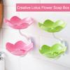 Creative Lotus Flower Soap Box 2 Tier Serving Tray Utensil Holders Suction Wall Tray Floral Soap Dish Shelf Holders Soap Holder