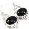 [H0113] - Handmade Silver Earrings 'Charmes' Silver Onyx - 17x25 Mm