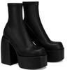 Women New Fashion Short Boots Platform Boots for Women Mid-Calf Chunky High Heels Ankle Booties Slip On Round Toe Elastic Short