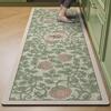 Kitchen Carpet Absorbent Floor Mat Pvc Diatom Mud Mats Home Decoration American Retro Flowers Rug Bathroom Non-slip Area Rugs