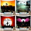 Halloween Decor Tapestry Art Hanging Dorm Living Room Room Wall Decor Backdrop Fabric Spooky Pumpkin Skull Home Decor Tapestry