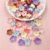 High Quality Beads Jewelry Making 10.5mm Materials 80Pcs Handmade Materials Acrylic Earrings DIY Hairclip Five-petal Flower Fashion Colored