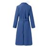 Women's Casual Fashion Solid Color Long-sleeved V-neck Tie Long Woolen Coat
