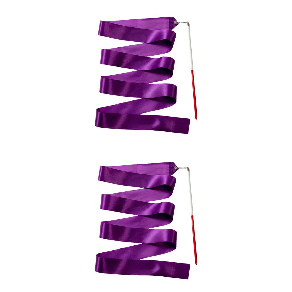 2Meters Colorful Gym Ribbon with Twirling Rod Ribbon Wand for Artistic Dancing Dance Ribbons Gymnastics Ribbon for Kids