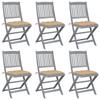 Day and Night - Day and Night Folding Garden Chairs 6 Units Cushions Solid Acacia Wood