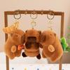 With Turtle Plush Couple Keychains Rotatable Capybara Plush Doll Capybara Plush Keychain  Couple