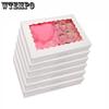 10pcs Rectangle Treat Boxes with Window White Gift Packing Box Auto-Popup Gift Box for Christmas New Year Parties Weddings Anniversaries Parties