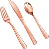 [160 Count] Disposable Silverware Gold Combo Cutlery 80 Forks 40 Spoons 40 Knives Heavy Duty and Durable Gold Plastic Silverwar