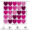 Bright Pink Deep Red Heart Shower Curtain Set for Bathroom Decor 3D Printed Fabric Waterproof Bathroom Accessories Perfect Gift