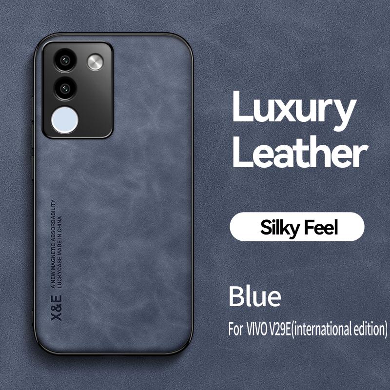 Magnetic Luxury Leather Phone Case for VIVO V29E V29Lite V27E V25 V15Pro V11i Z5 Z3i U3X Cover with Metal Plate Support Car Hold