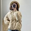 Women's Autumn and Winter Oversized Lightweight Padded Short Collar Zipper Hooded Warm Loose Solid Color Coat