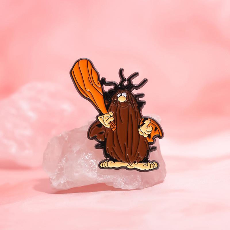 Cartoon Character Eyecatching Pin Brooch In Alloy With Cute And Angry Tree Style Stump