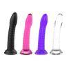 Tsukitoy Anal Plug Silicone Dildo Beginner Thin Anal Plug Screw Anal Beads Anal Expansion Transparent Dildo for Beginners with Suction Cup Pink 3