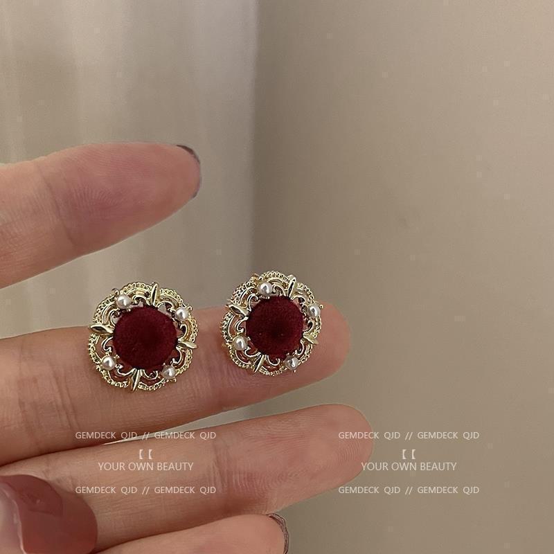 Ankola Red Festive Earrings for Women - 2025 Trendy Retro Style, Perfect for Chinese New Year Celebrations.