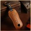 Genuine Leather Car Key Cover for Porsche 718, Cayenne, Cayman Models.