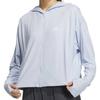 Adidas Knit UPF Jacket Solid Color Quick-Dry Sports Casual Hooded Jacket Women Jacket Light-Blue JJ1332