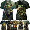 Fashion Cartoon Animal Frog 3D Printing T-shirt Summer Casual Round Neck Short-sleeved Unisex Sports Frog T-shirt