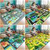 City Life Kids Car Road Rug Educational Traffic Play Mat with Supermarket Police Car Children's Bedroom Playroom