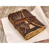 Tree of Life Leather Journal - Antique Handmade Deckle Edge Vintage Paper Leather Grimoire, Book of Shadows, Spell Notebook, Gift for Him