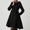 Women Fashion Hooded Cape Pullover Lady Elegant Waist Pocket Winter Warm Coat