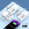 6 IN 1 USB Charger PD Type C 35W Fast Charging Wall Phone Charger Adapter Quick Charge 3.0 USB Hub EU US Plug USB Type C Charger