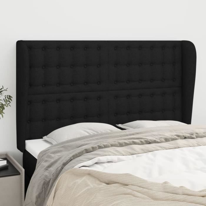 VidaXL Headboard with Ears Black 147x23x118-128 Cm Fabric3118390