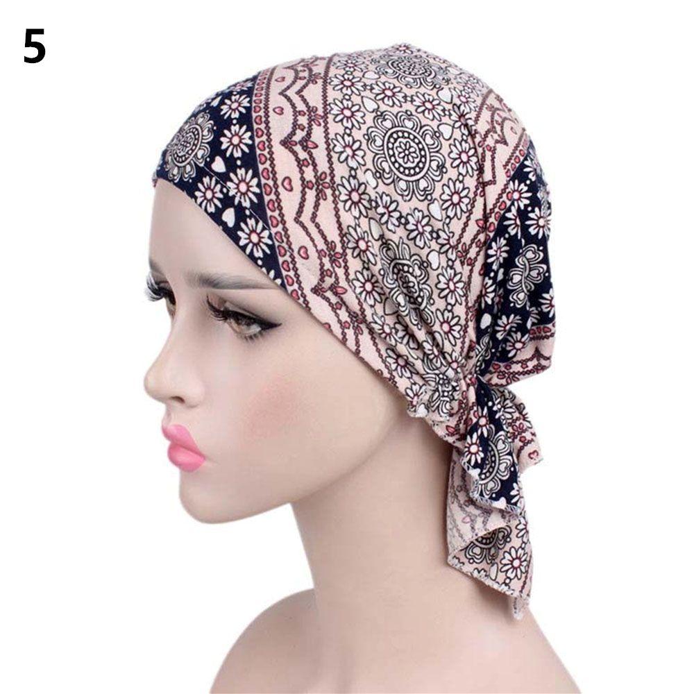 New Fashion Scarf Muslim Printed Headwear Cancer Chemo Hat Turban Hat Head Wrap Cap