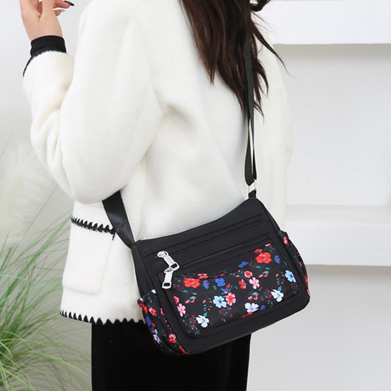 Fashion New Middle-aged Mother Bag Large-capacity Printed Multi-layer Shoulder Bag Lightweight Casual Joker Lady Crossbody Bag