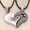 New Single Heart Couple Necklace Heart Shaped Diamond Pendant Valentine Gift Couple Pendant