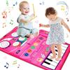 Kabeila Piano Mat Toy Drum Set Children Girls Birthday Present Popular Toy Piano Instrument Music Mat Music Mat Foldable 13 Song Demo 6 Types of
