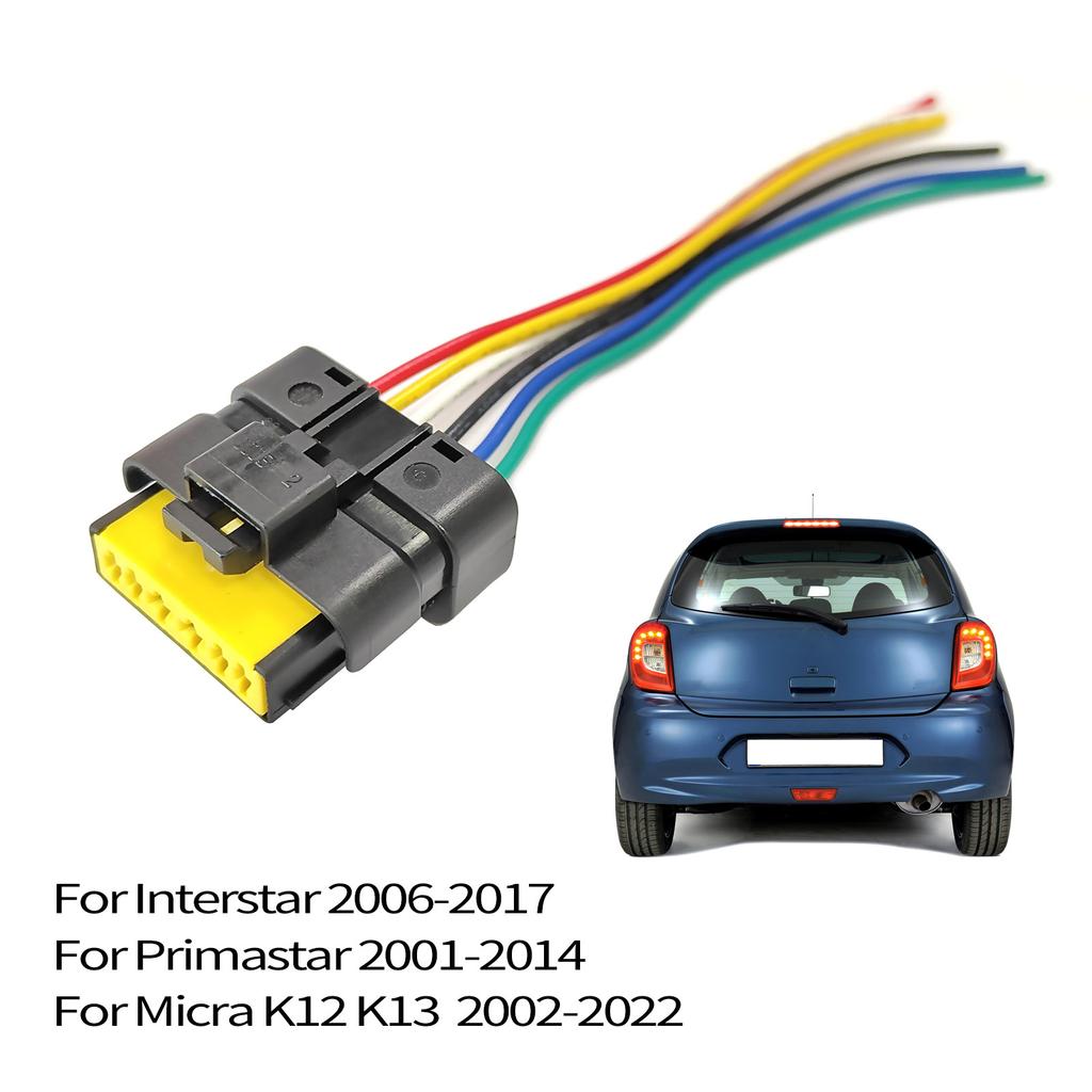 For Nissan Micra March K12 K13 2002 - 2022 Interstar Primastar 6Pin Rear Tail Light Lamp Connector Pigtail Plug Wiring Prewired