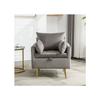 Fauteuil - MUVOE - Moderne - Velours Gris - Espace De Rangement - Coussins Amovibles