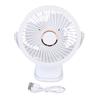 Small Desk Fan with Clamp 5 Speed Settings 3 Brightness Levels 720 Degree Rotation Rechargeable Office Desk Fan Light