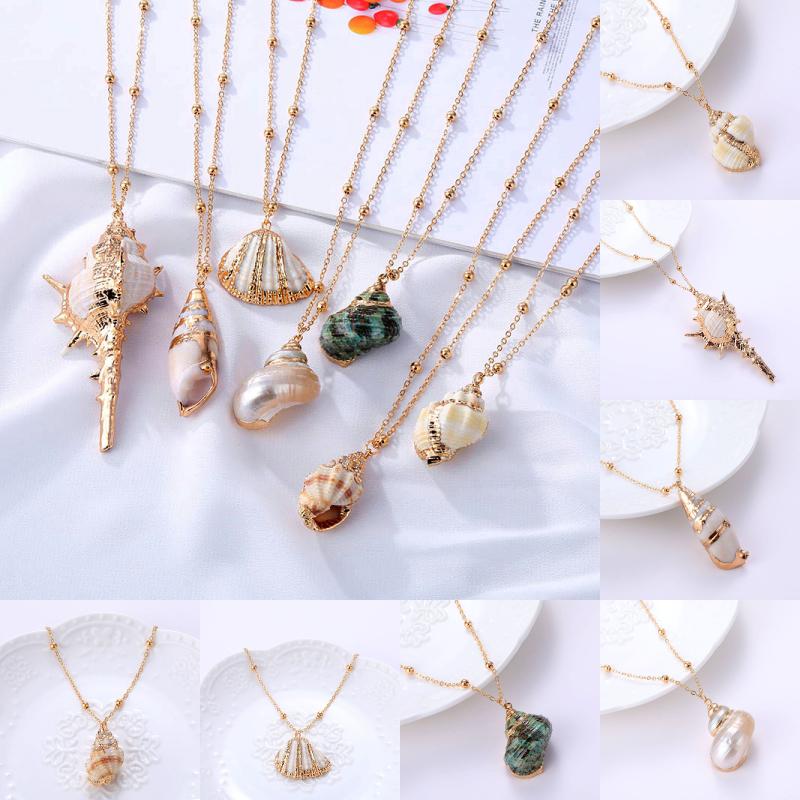 Bohemian Beach Wind Natural Shell Pendant Personality Male and Female Conch Necklace