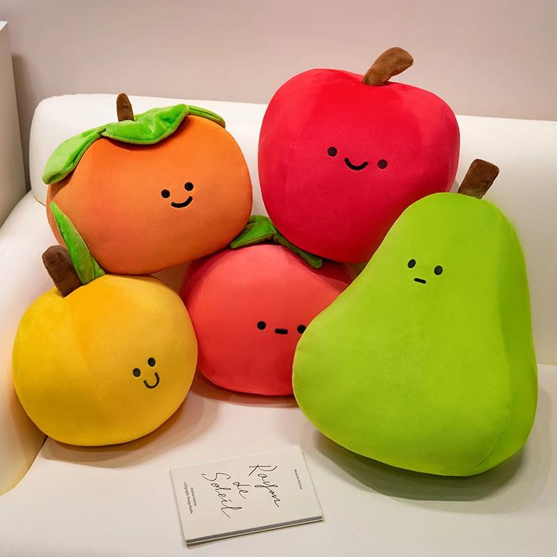 Cute Fruit Tomato Apple Pear Orange Persimmon Stuffed Toy Filled Doll Fruit Cushion Pillow Soft Plush Baby Girl Birthday Gift