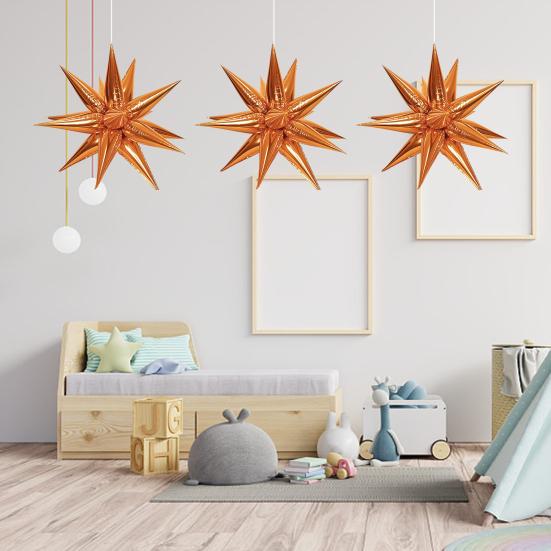 50Pcs 18-inch Cone Star Balloon Metallic Leakproof Thicker Baby Shower Birthday Wedding Party Decoration Aluminum Film Balloon Kit