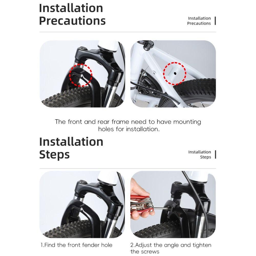 2Pcs 20/22/24 In Cycling Splash Guard Front and Rear Bicycle Mudguard Rainboards MTB