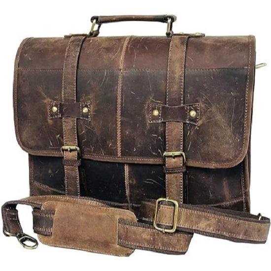 Vintage Handmade Leather Messenger Bag for Laptop Briefcase Best Computer Satchel Distressed Bag