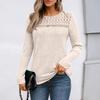 Autumn Casual Pullover with Loose Hollow Out Long Sleeved T-shirt Top