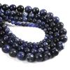 Natural Stone Dark Blue Turquoises Grain Round Loose Beads 15" Strand For Jewelry Making