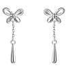 Earrings Leave It On Ladies Second Piercing S925 Silver Compatible with Metal Allergies Smaller 18k Plated Both Ears Cute Dangling Butterfly Earrings