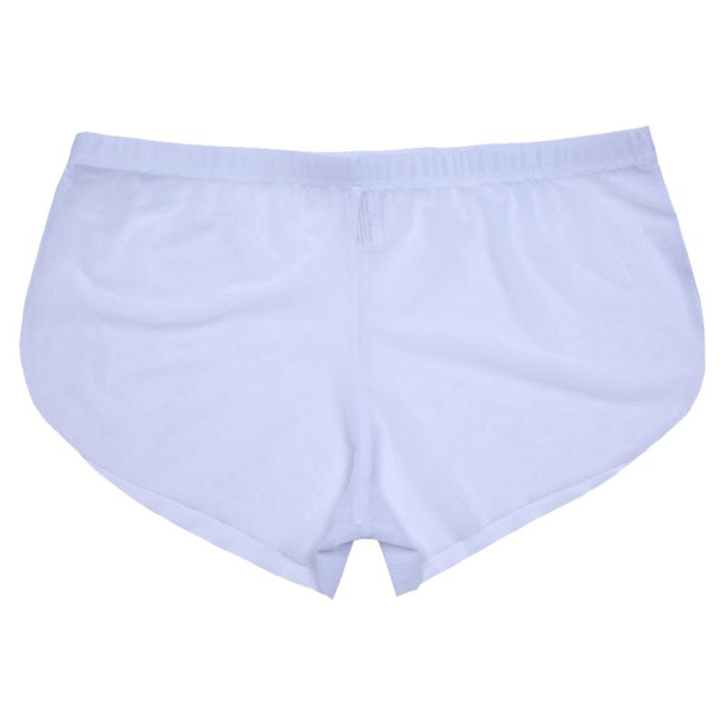 Men's Side Slit Pajama Shorts Low Waist Ultra-Thin Sleeping Bottom Homewear