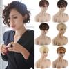 Women False 3D Air Hair Extension Fake Fringe Natural Hair Clip On Hairpieces Light Brown HighTemperature Wigs