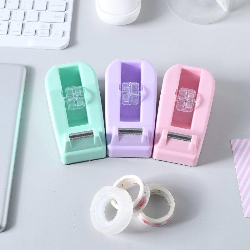 Plastic Tape Dispenser Office Desktop Tape Holder Cutter School Stationery Office Supplies Accessories Packing Tools