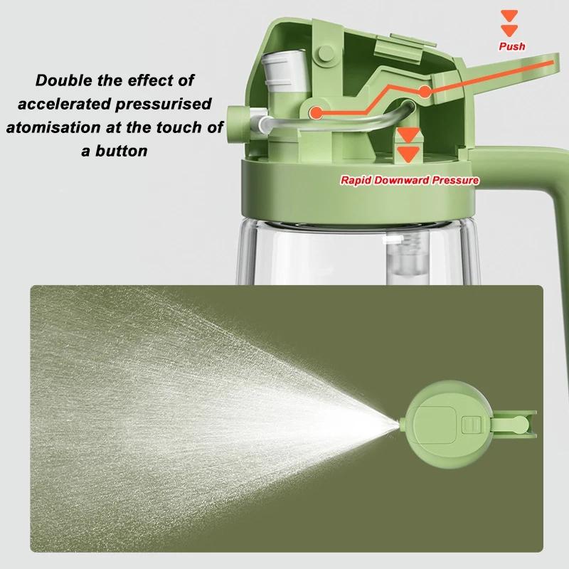 2-in-1 Sprayer Pourer Oil Empty Bottle Plastic Oil Container Dispenser Vaporizer for Kitchen Barbecue Camping Cooking Utensils